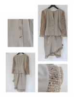 Bézs szoknya és blézer