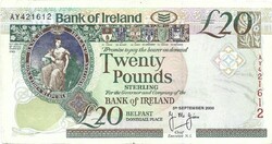 20 font pound pounds 2000 Bank of Ireland Észak Irország Gyönyörű