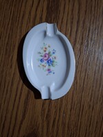 Zsolnay virág mintás porcelán hamutartó, hamutál. Jelzett