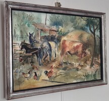 Szőnyi István (1894-1960):Zebegényi udvar 1926