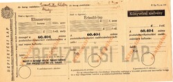 Régi csekk: Budapest, Népjóléti és Munkaügyi Miniszter.