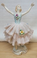 Volkstedt csipke szoknyás balerina  / hölgy