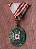 VÖRÖSKERESZT  EZÜST DÍSZ- ÉRDEMÉREM, KIVÁLÓ TARTÁS, EREDETI KITÜNTETÉS