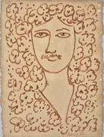 Szekeres István - Férfi porté 44 x 32 cm filctoll, merített papír