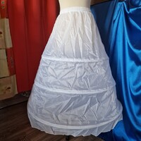 ESKÜVŐ ASZ03A - 3 körös fehér selyem menyasszonyi alsószoknya, abroncs