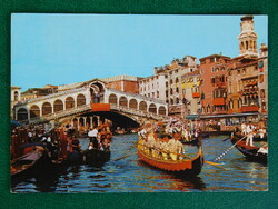 Képeslap - Olaszország, Velence, Rialto-híd a Canal Grande felett
