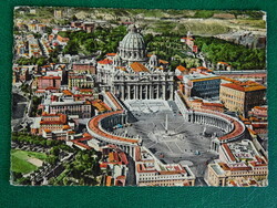 Képeslap - Vatikánváros 1961. Szent Péter-bazilika, Szent Péter tér