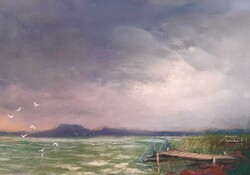 Pósa Ede - Balaton part 34 x 48 cm pasztell, papír