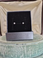 Fehérarany beszúrós brilles fülbevaló pár cca 0.16 ct