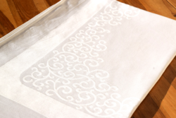 Art Deco régi antik selyem damaszt asztalterítő terítő abrosz 150 x 129