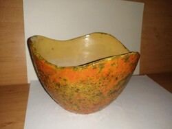 Retro iparművész  kerámia kaspó - 11 cm magas