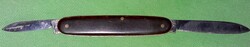 Antik acél kettő pengés bakelit nyelű szalonnázó bicska 18cm -6cm,és 3 cm pengékkel a képek szerint