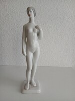 Hollóházi porcelán, álló női akt szobor