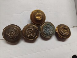 Copper curtain rod closing buttons - 5 pcs