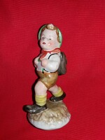 Régi német HUMMEL porcelán Iskolás táskás fiú legény figura 12 x 4 cm képek szerint