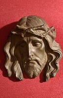 „Neoklasszicista hagyományú ón dombormű, Thorvaldsen-köre Krisztus-ábrázolás.”