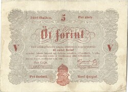 5 forint 1848 Kossuth bankó piros betűk 3.