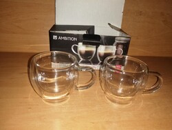 Ambition thermo Mia üveg csésze - 100 ml, 2 darab - megtartja a meleg és hideg italok hőmérsékletét