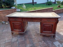 Antik bécsi barokk íróasztal nagyméretű