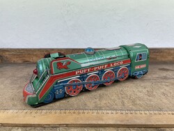 -AV889- Régi Puff-Puff Loco Lemezjáték Játék Vonat Hiányos