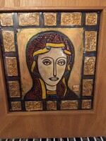 Lőrinc Vitus – mázas kerámia falikép / ikon jellegű alkotás