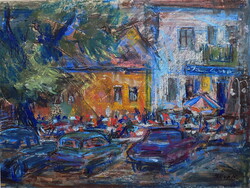 Hován László 1920-1990 Eredetiség igazolással SZÁMLÁVAL " Újpesti piac"