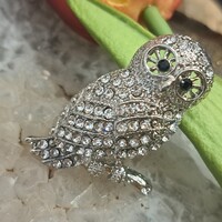 Ezüstözött Cirkon bross 3,5 cm-es