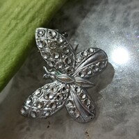 Ezüstözött Cirkon bross 2 cm-es