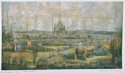 Gross Arnold (1929-2015): Kertvárosi álom (olaj-részlet), offfset, papír, jelzett