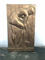 Sződy Szilárd Tisztaság, bronz art deco dombormű