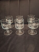 BB kóstoló pohár Ajka kristály, igazi ritkaság, 6 darabos készlet