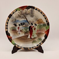 Antik Japán Kutani Porcelán Dísztányér – Kézzel festett
