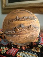 S.S Homeric S.S Oceanic Bertoni-Italy Tengerjárók bronz plakett