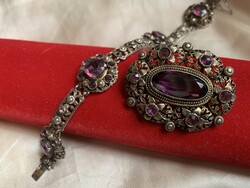 Vintage Silver Set with Amethyst Stones