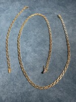 Uniszex 18 karátos arany nyaklánc és karkötő szett