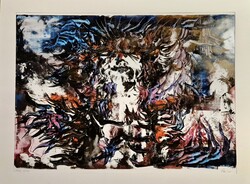 Kántor János: Lángoló áhítat - Egyedi technikával készült, monumentális erejű, modern mű