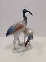 Hollóházi Ibisz porcelán madár pár