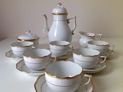 HERENDI HADIK (HD) FEHÉR - ARANY 6 SZEM. TEÁSKÉSZLET