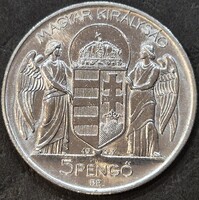 Magyarország 5 Pengő, 1943.75. Évforduló - Vitéz Nagybányai Horthy Miklós Magyarország Kormányzója s