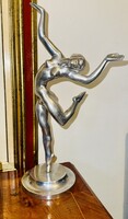Modern art deco stílusú - Ezüst táncosnő  szobor