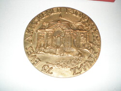 KECSKEMÉTI KATONA JÓZSEF, SZINHÁZ , BRONZ PLAKETT