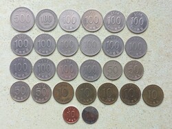 Dél-korea 27 db Különböző Érme 10,50,100,500 Won 1979-2013