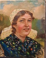 Celestine Pállya (1864 - 1948): Bride oil on canvas.