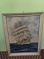 Vitorlás hajó festmény