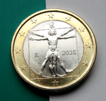 Olaszország – 1 Euro - 1 €  - 2025 – Vitruvius-tanulmány