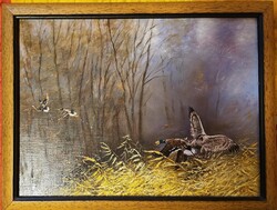 Császár József szignált olajfestmény