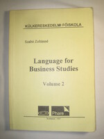 Szabó Zoltánné Language for business studies Volume 2 angol üzleti nyelvkönyv