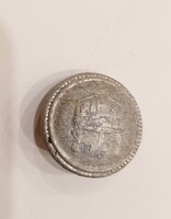 Antik katonai egyenruha fém gomb- koronás, ezüst színű