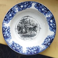 Régi majolika fali tànyér