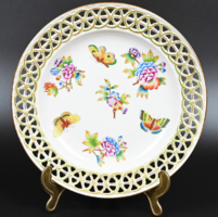ÁTTÖRT HERENDI PORCELÁN, VIKTÓRIA MINTÁS TÁNYÉR